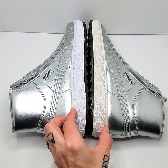 ⚡HP⚡PUMA | basket mid winter boots | silver | Wn's sz. 6 - Picture 8 of 8